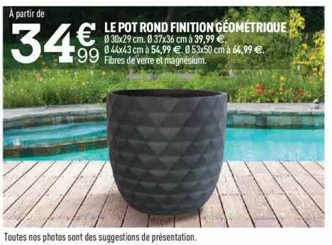 le pot rond finition géométrique