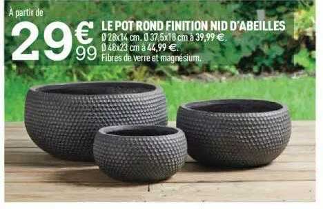 le pot rond finition nid d'abeilles