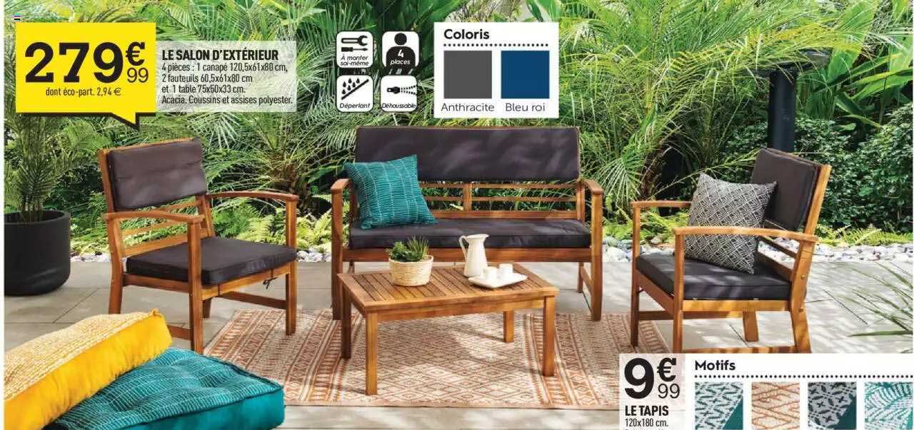 le salon d'extérieur le tapis