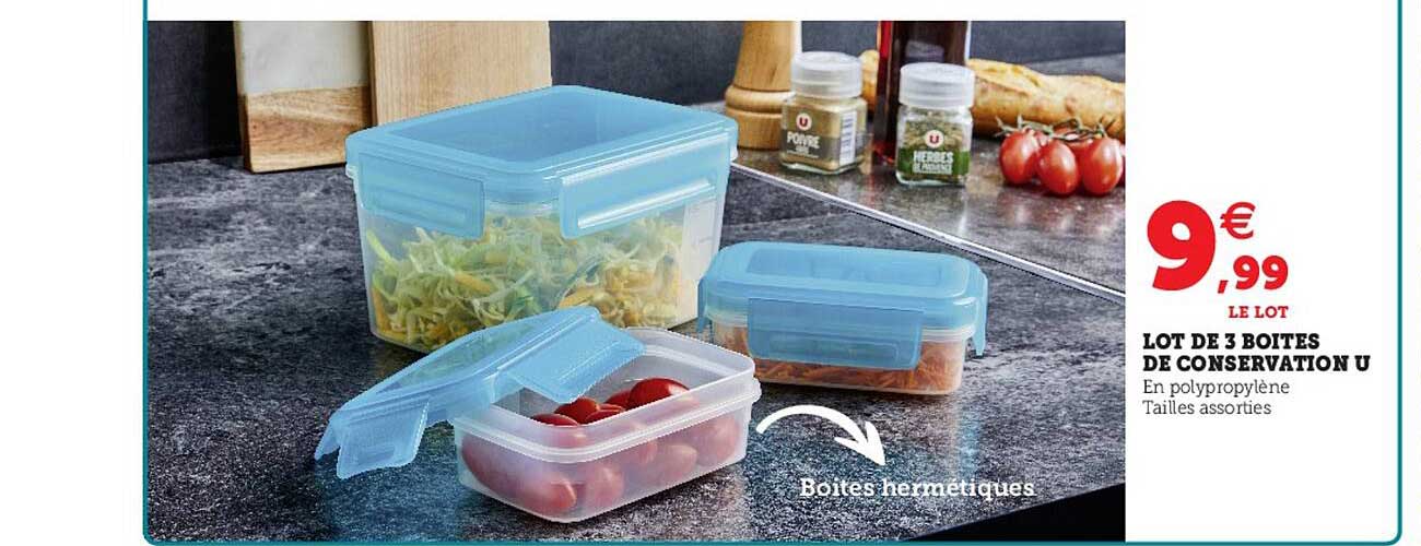 Lot De 3 Boites De Conservation U