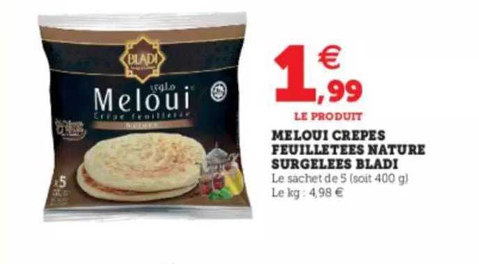 meloui crêpes feuilletées nature surgelées bladi