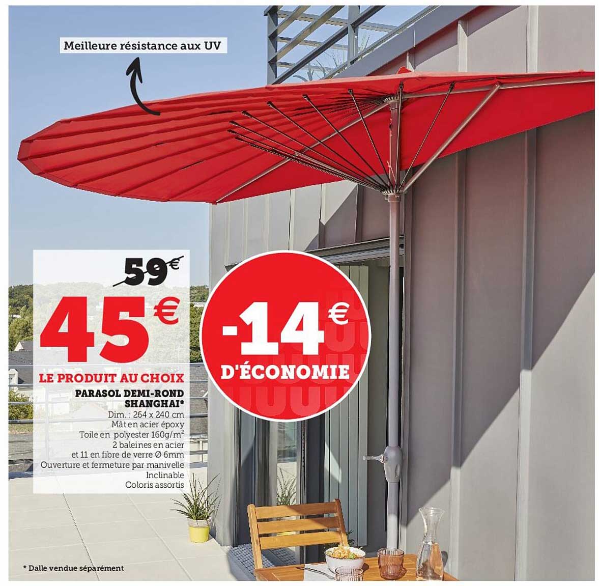 parasol demi-rond shanghai