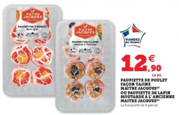 paupiette de poulet façon tajine maitre jacques ou paupiette de lapin moutarde à l'ancienne maitre jacques