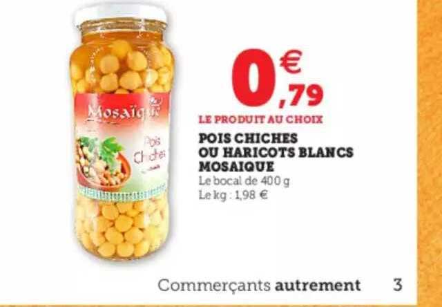 Pois Chiches Ou Haricots Blancs Mosaique