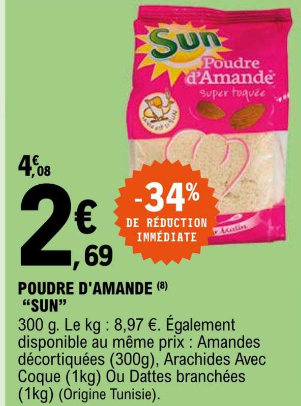 poudre d'amande sun -34% de réduction immédiate