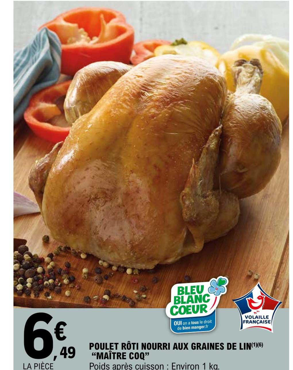 poulet rôti nourri aux graines de lin maître coq