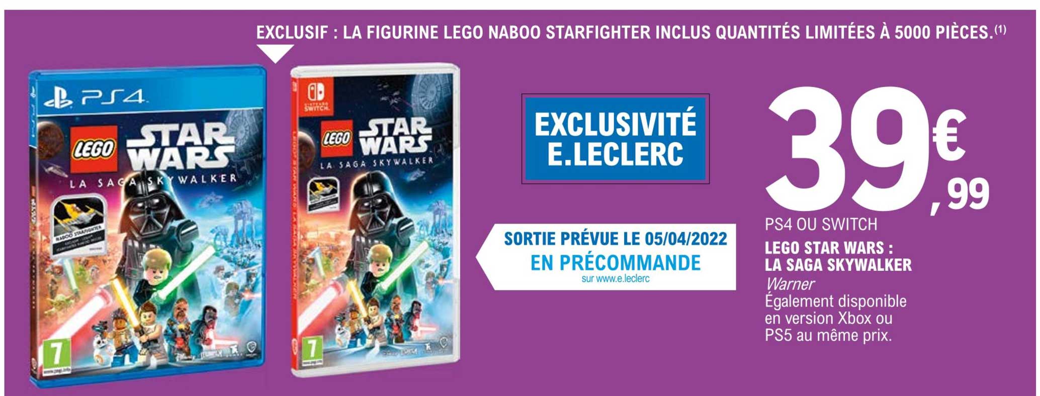 ps4 ou switch lego star wars : la saga skywalker