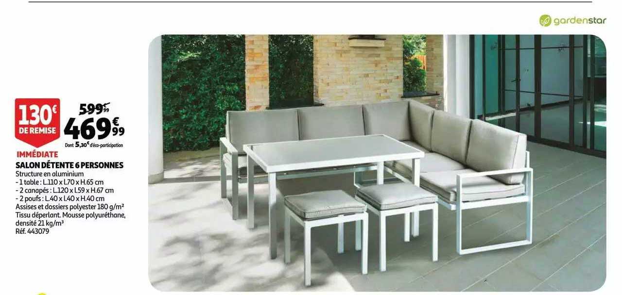 salon détente 6 personnes gardenstar