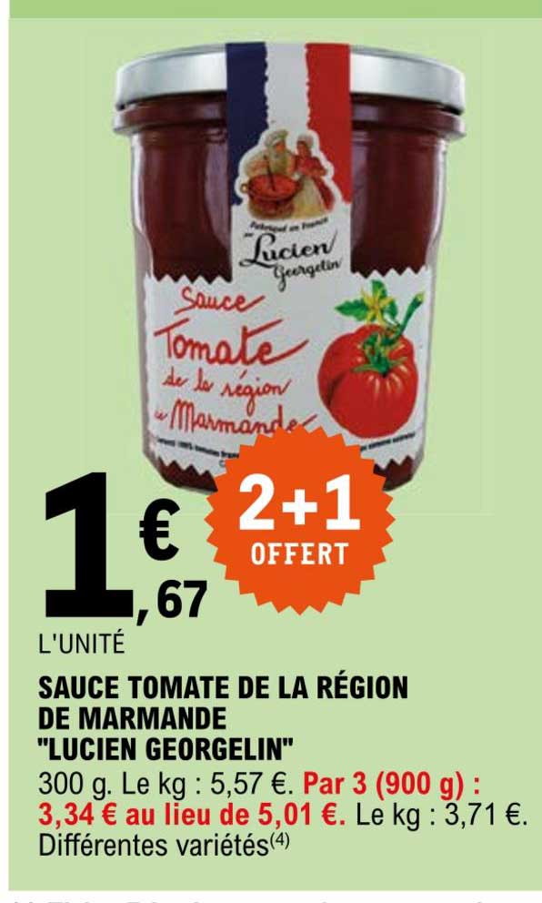 sauce tomate de la région de marmande lucien georgelin 2+1 offert