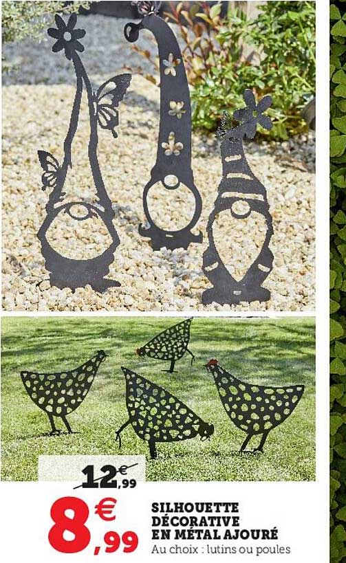 silhouette décorative en métal ajouré