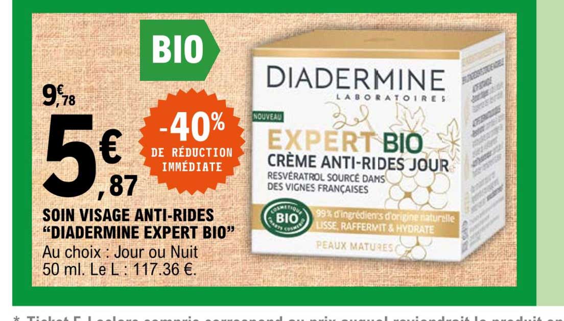 soin visage anti-rides diadermine expert bio -40% de réduction immédiate