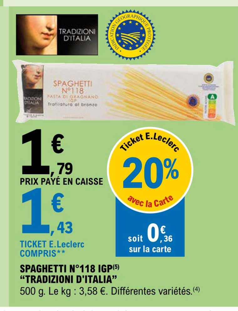 spaghetti n°118 igp tradizion d'italia