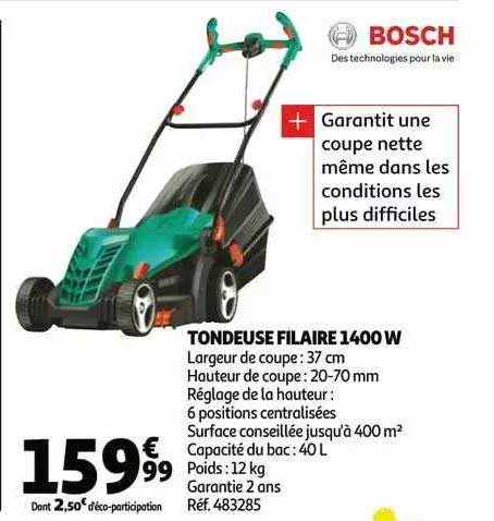 tondeuse filaire 1400w bosch