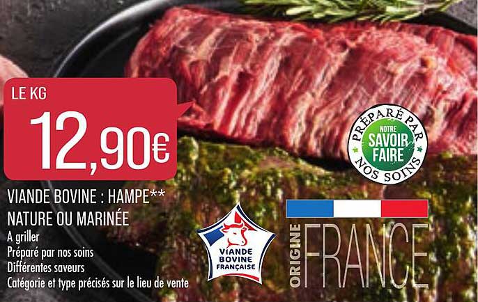 Viande Bovine : Hampe Nature Ou Marinée