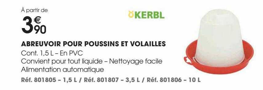 abreuvoir pour poussins et volailles kerbl