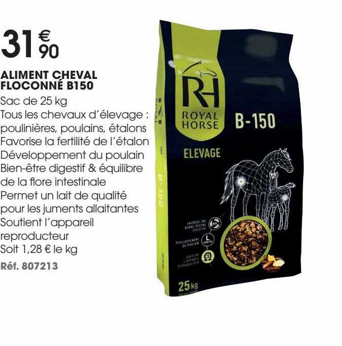 aliment cheval floconné b150 royal horse
