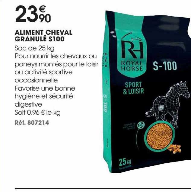 aliment cheval granulé s100 royal horse