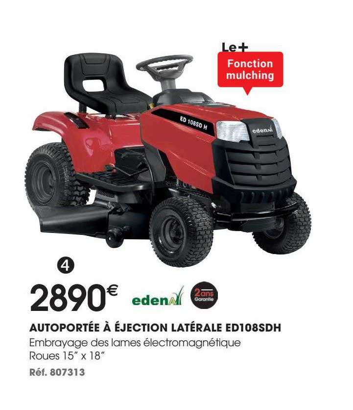 autoportée à éjection latérale ed108sdh edena