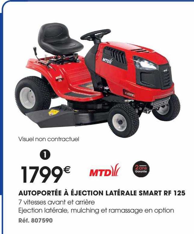 autoportée à éjection latérale smart rf 125 mtd