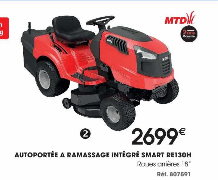autoportée à ramassage intégré smart re130h mtd
