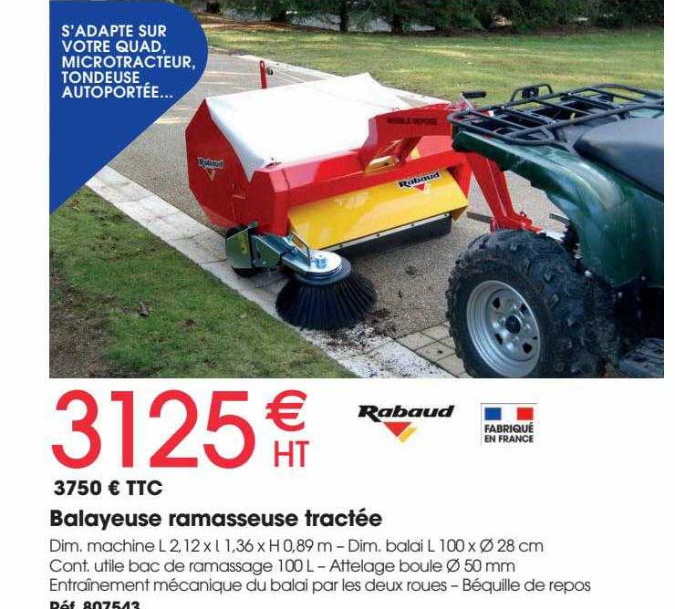 balayeuse ramasseuse tractée rabaud