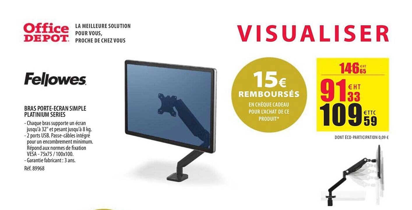 bras porte-écran simple platinium séries