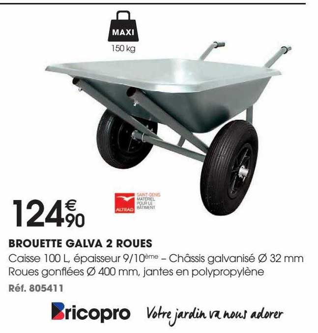 brouette galva 2 roues altrad