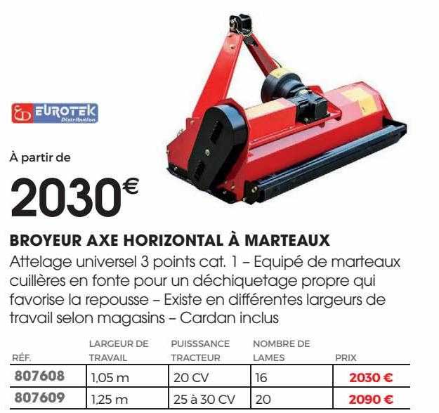 broyeur axe horizontal à marteaux eurotek