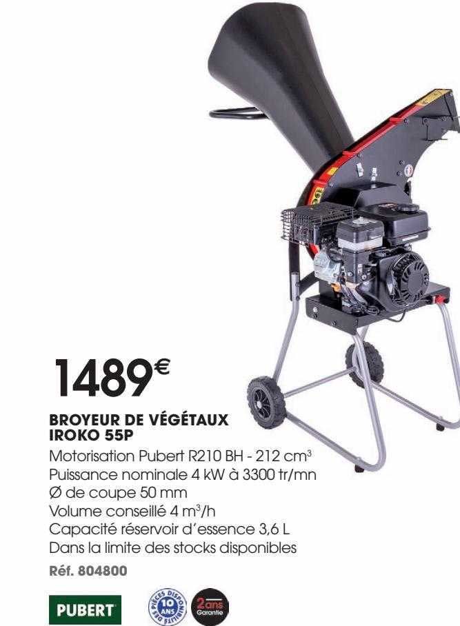 broyeur de végétaux iroko 55p pubert