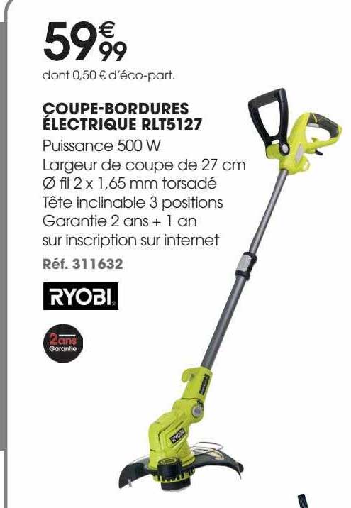 coupe-bordures électrique rlt5127 ryobi