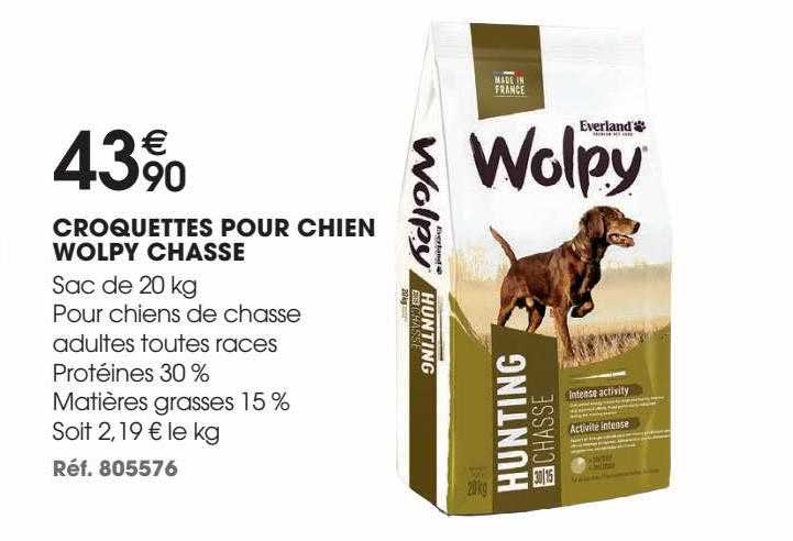 croquettes pour chien wolpy chasse