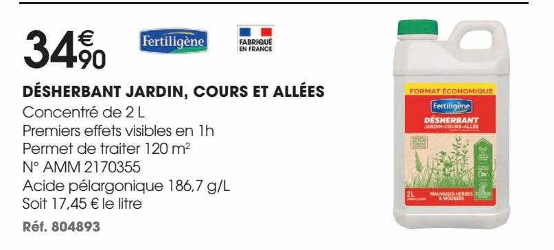 désherbant jardin, cours et allées fertiligène