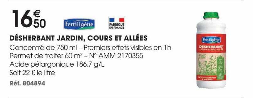 désherbant jardin, cours et allées fertiligène