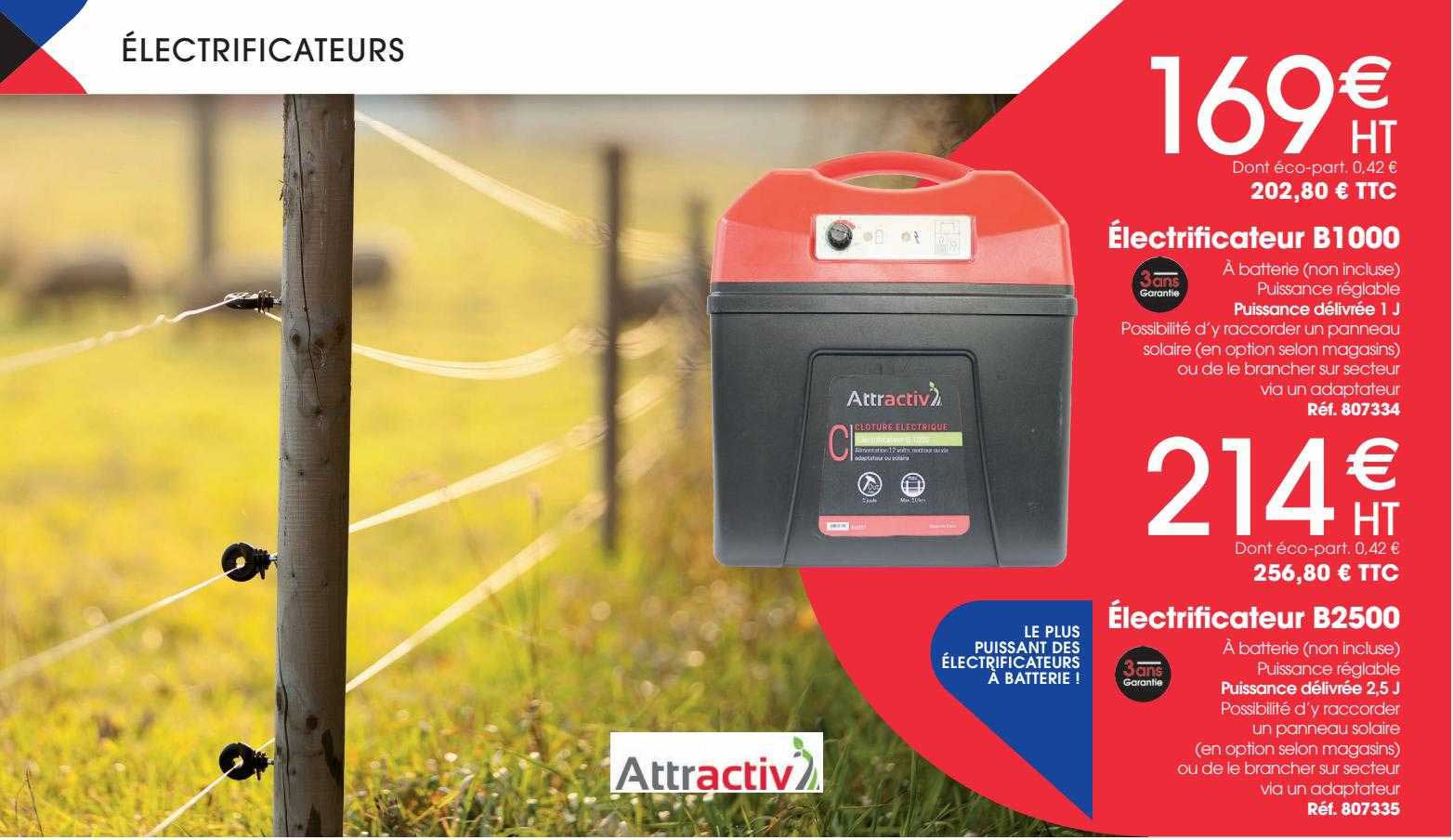 électrificateur b1000, électrificateur b2500