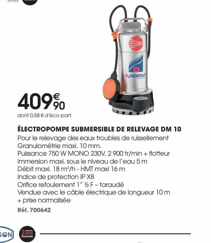 électropompe submersible de relevage dm 10