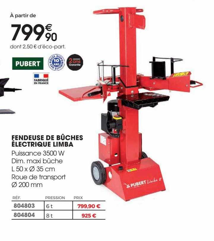fendeuse de bûches électrique limba pubert