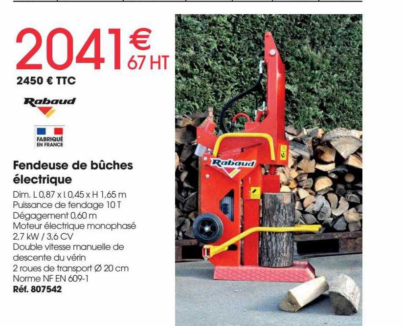 Fendeuse De Bûches électrique Rabaud