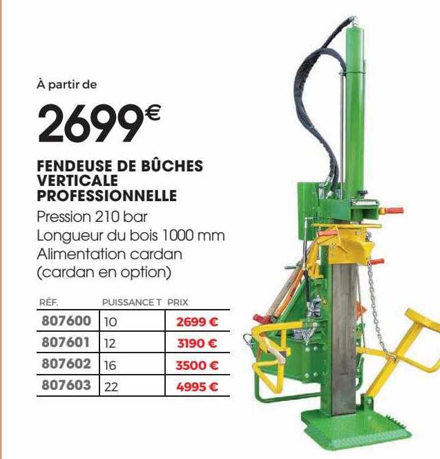 fendeuse de bûches verticale professionnelle