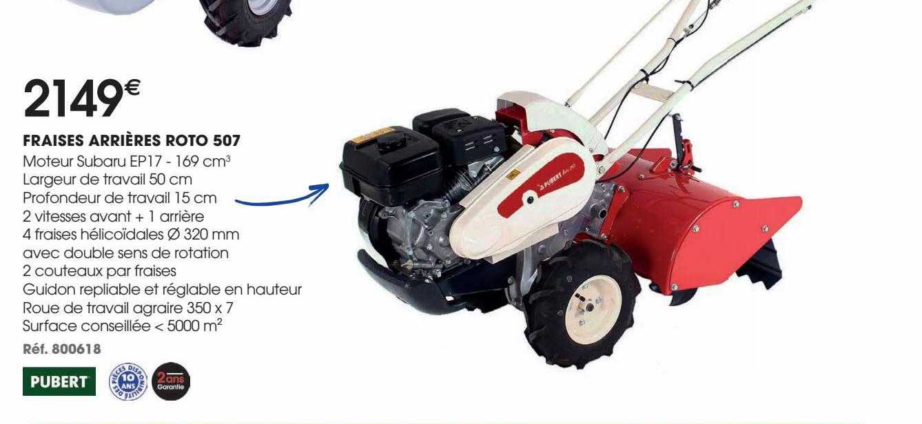 fraises arrières roto 507 pubert