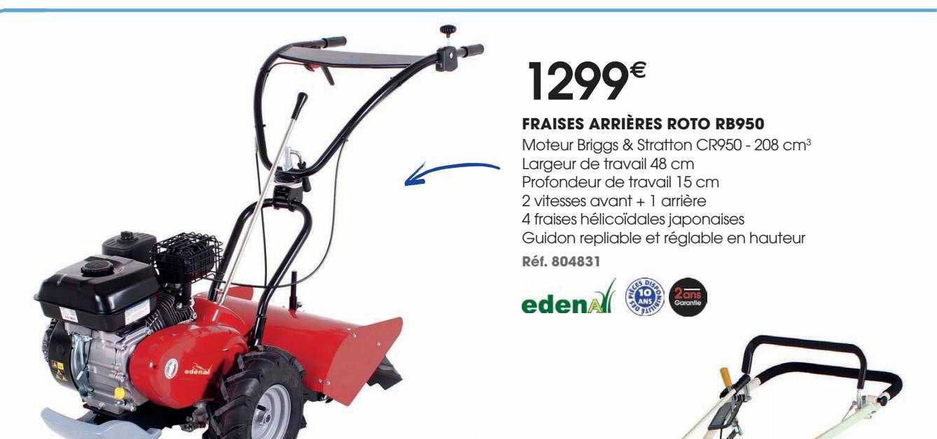 fraises arrières roto rb950 edena