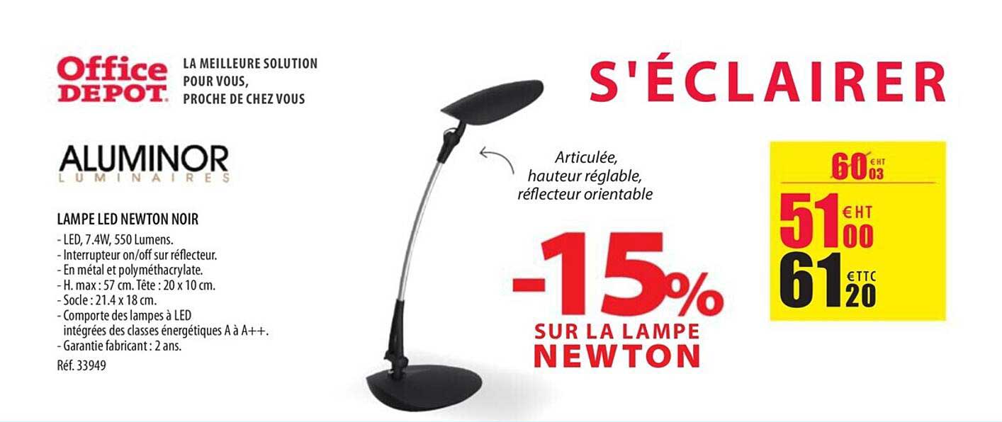 lampe led newton noir
