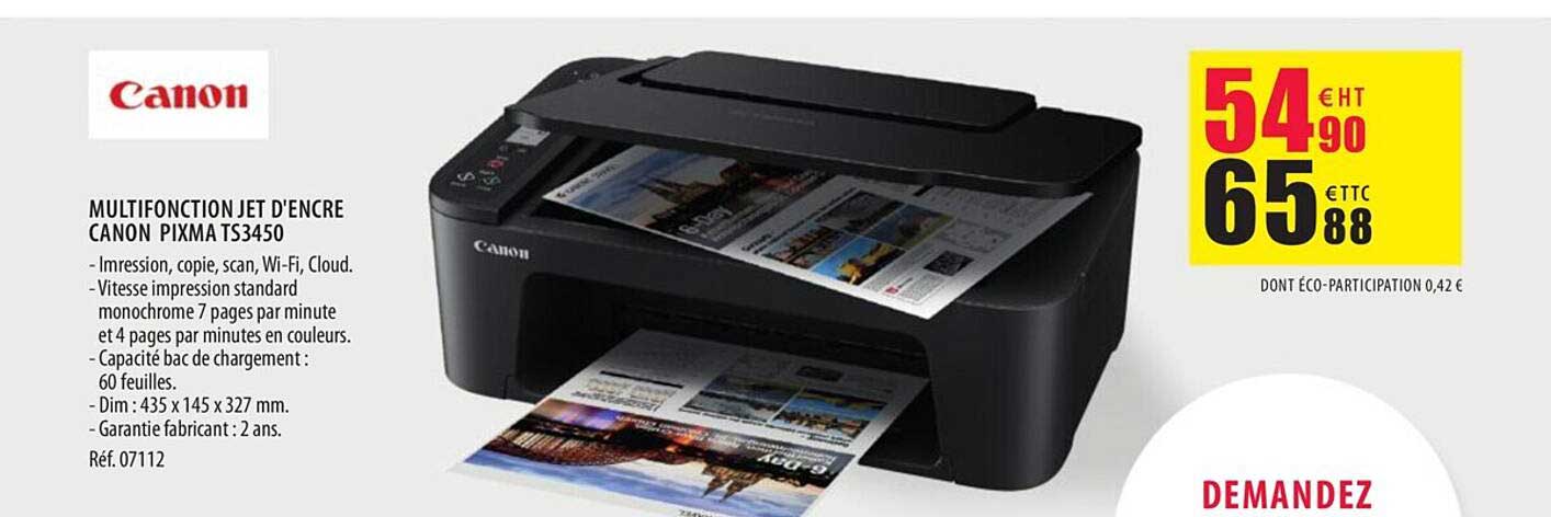 multifonction jet d'encre canon pixma ts3450