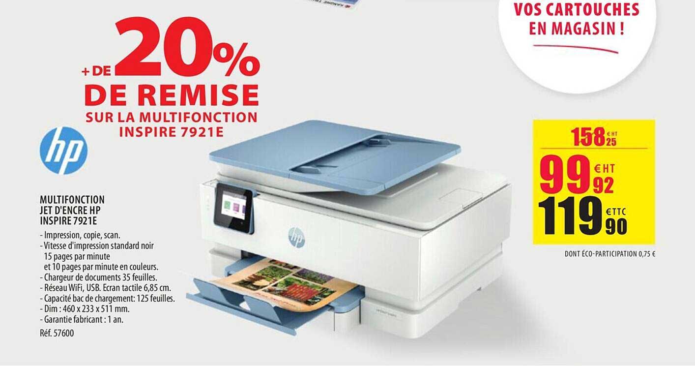 multifonction jet d'encre hp inspire 7921e