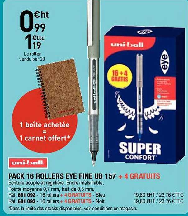 pack 16 rollers eye fine ub 157 + 4 gratuits