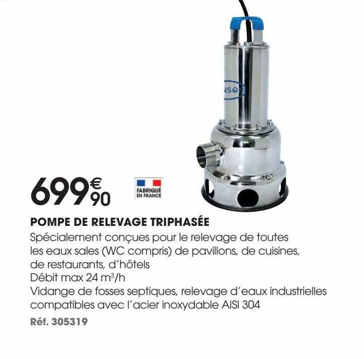 pompe de relevage triphasée
