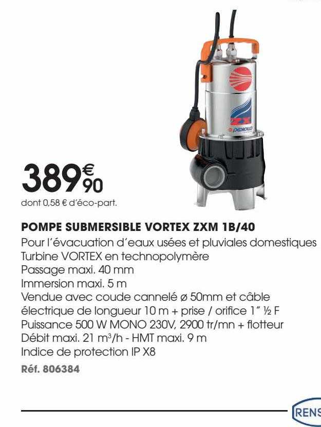 pompe submersible vortex zxm 1b-40