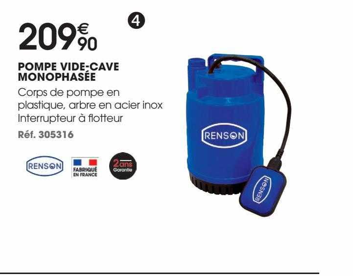 pompe vide-cave monophasée renson