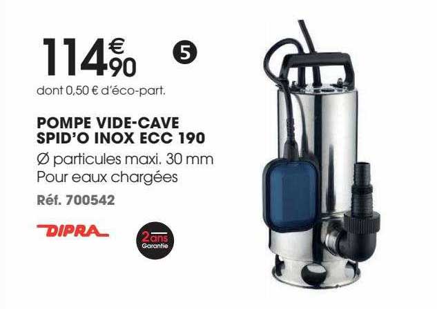 pompe vide-cave spid'o inox ecc 190 dipra