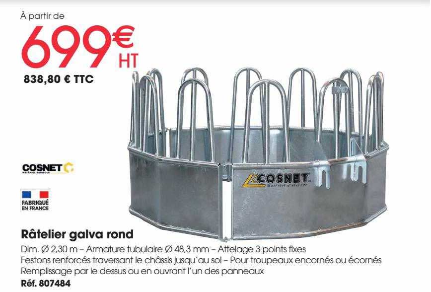Râtelier Galva Rond Cosnet