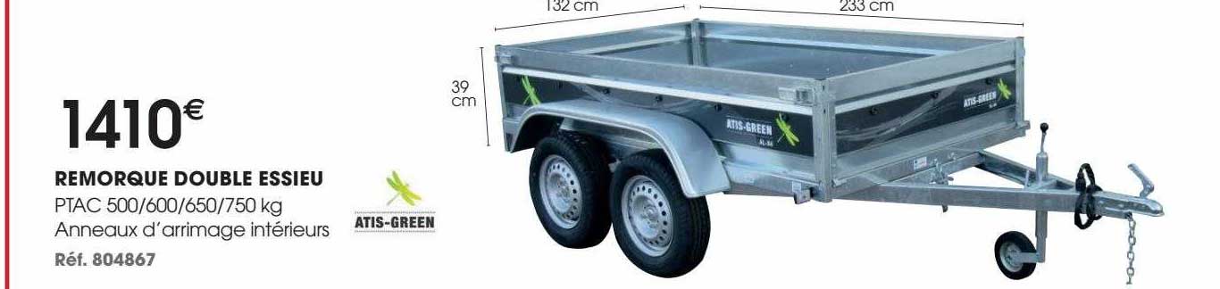 remorque double essieu